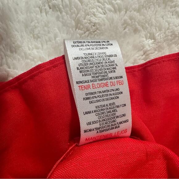 Jason Wu Size XL Red Linen Blend Ruffle Tiered Maxi Dress Resort Coastal Elegant - Picture 6 of 7